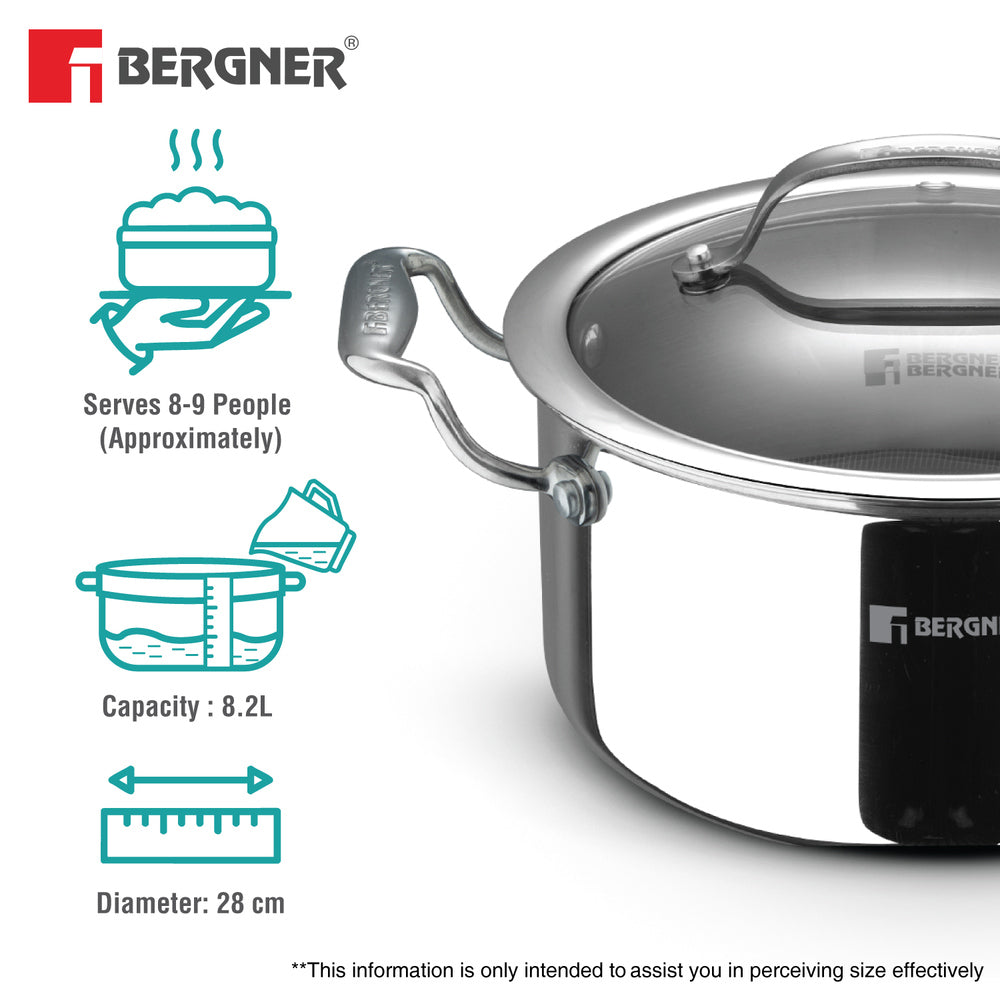 Bergner Hi-Tech Giro X Ceramic 28cm (8.2 L) Casserole - Induction Bottom