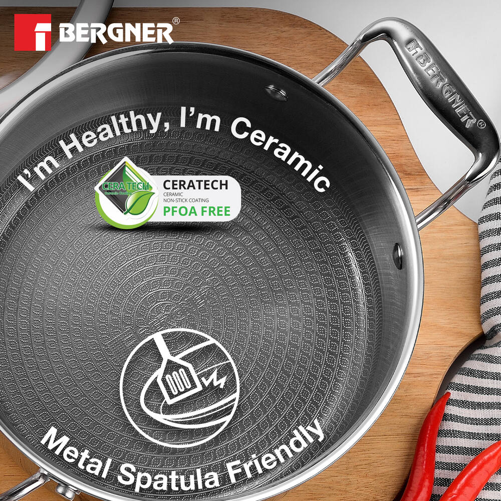 Bergner Hi-Tech Giro X Ceramic 28cm (8.2 L) Casserole - Induction Bottom