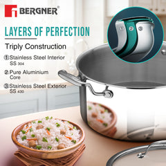 Bergner Hi-Tech Giro X Ceramic 28cm (8.2 L) Casserole - Induction Bottom