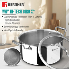 Bergner Hi-Tech Giro X Ceramic 28cm (8.2 L) Casserole - Induction Bottom