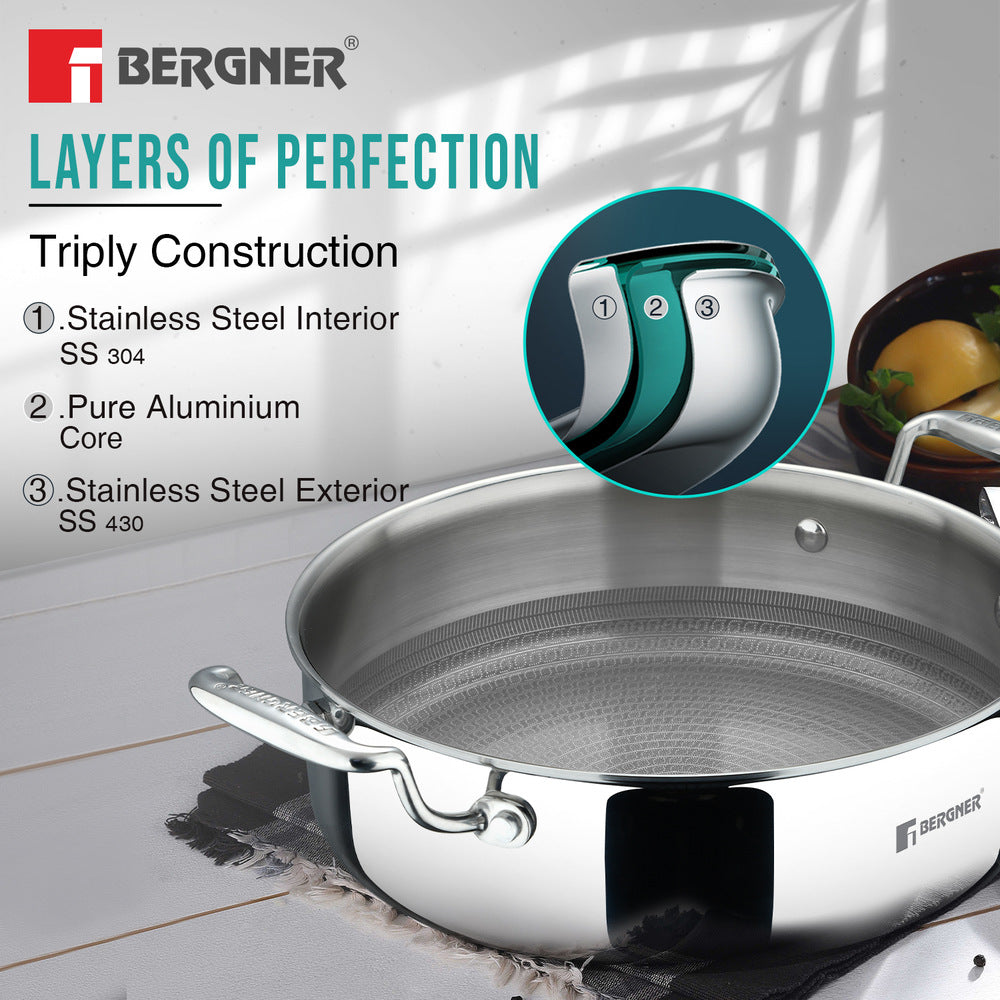Bergner Hi-Tech Giro X Ceramic 28 cm (5.7 L) Serving Pan - Induction Bottom