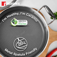Bergner Hi-Tech Giro X Ceramic 28 cm (5.7 L) Serving Pan - Induction Bottom