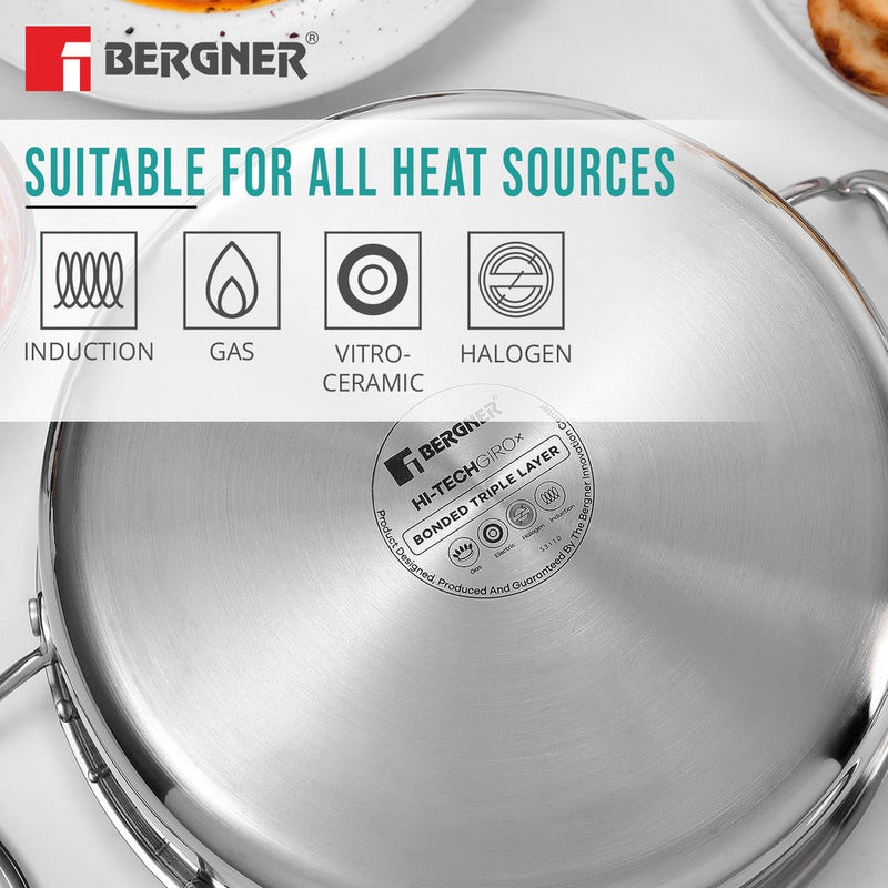 Bergner Hi-Tech Giro X Ceramic 28 cm (5.7 L) Serving Pan - Induction Bottom