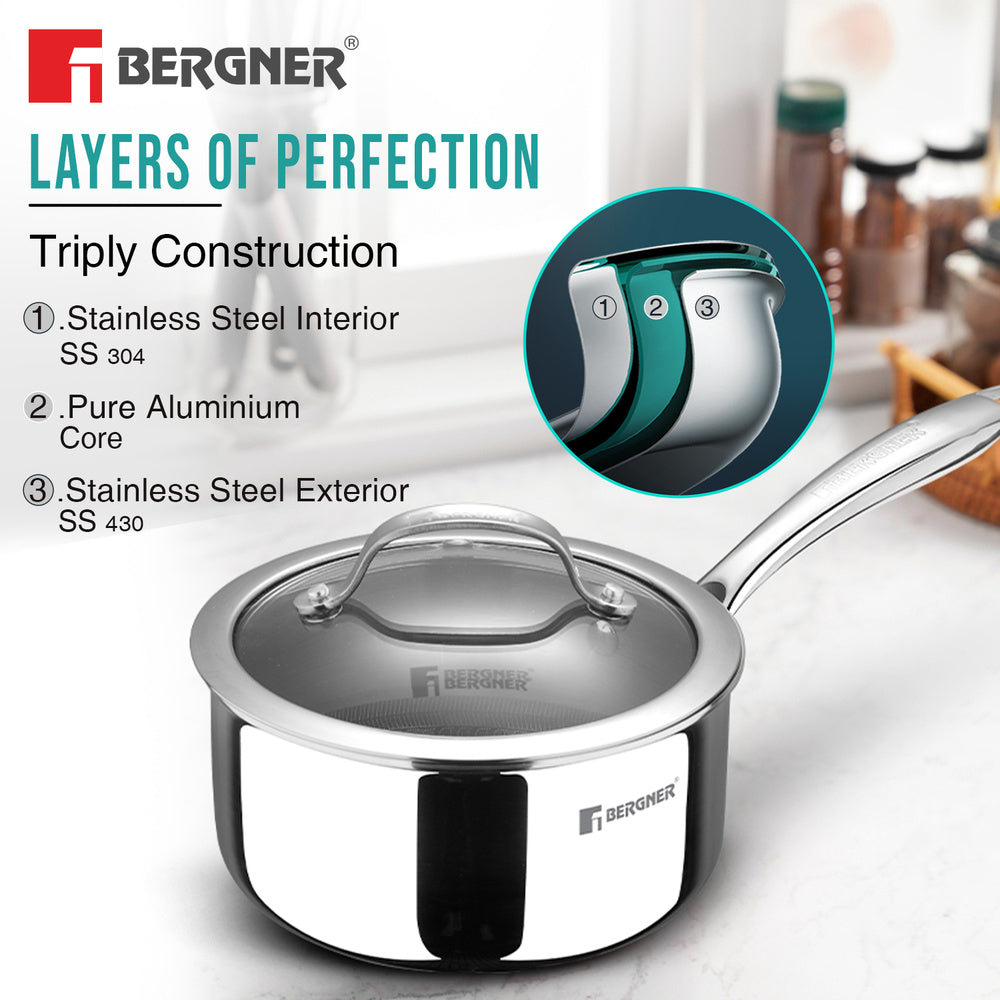 Bergner Hi-Tech Giro X Ceramic 16cm (1.6 L) Saucepan - Induction Bottom
