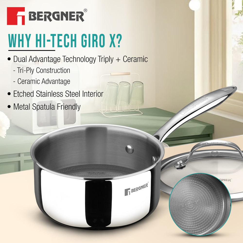 Bergner Hi-Tech Giro X Ceramic 16cm (1.6 L) Saucepan - Induction Bottom