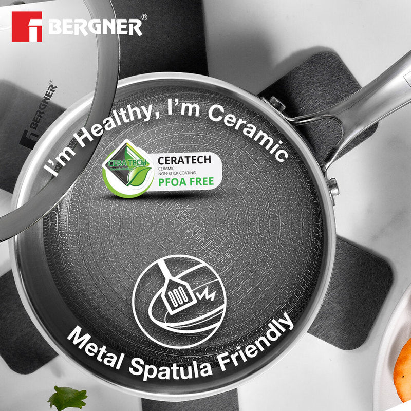 Bergner Hi-Tech Giro X Ceramic 16cm (1.6 L) Saucepan - Induction Bottom