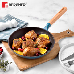 Bergner Excalibur Light Cast Iron Frypan 18cm - Induction Bottom, Blue