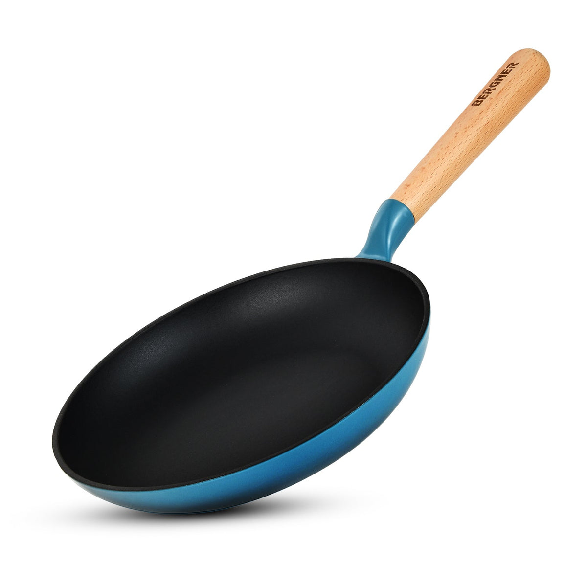 Bergner Excalibur Light Cast Iron Frypan 20cm - Induction Bottom, Blue