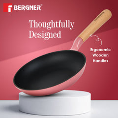 Bergner Excalibur Light Cast Iron Frypan 20cm - Induction Bottom, Pink
