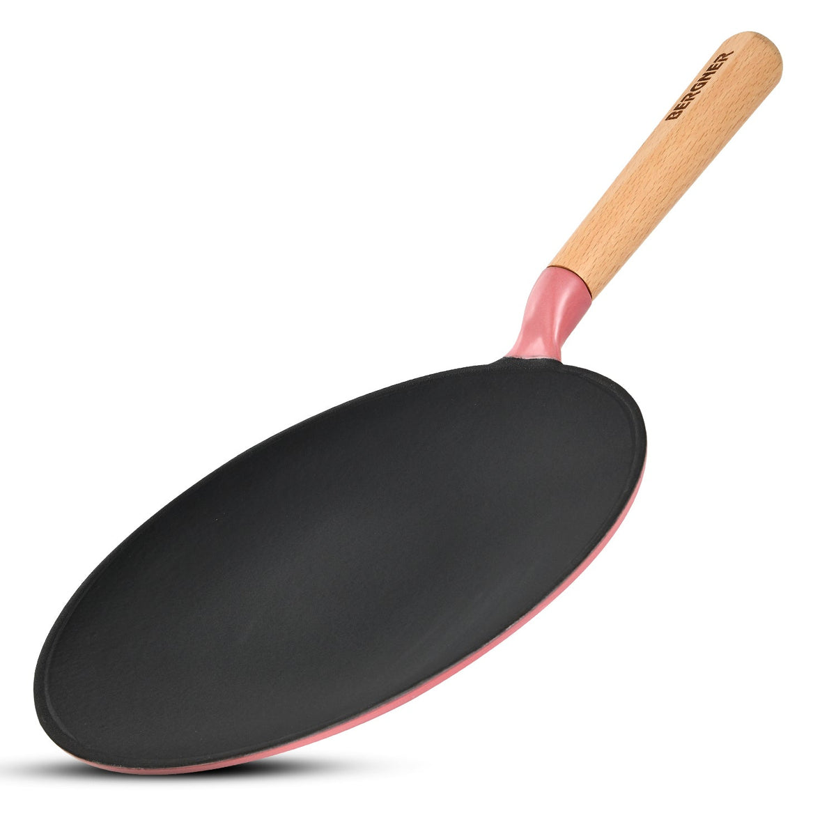 Bergner Excalibur Light Cast Iron Roti Tawa 26cm - Induction Bottom, Pink