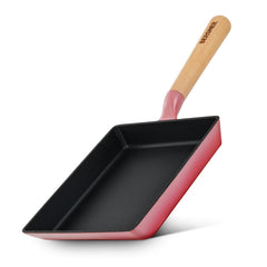 Bergner Excalibur Light Cast Iron 23x18cm Square Pan - Induction Bottom, Pink