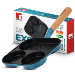 Bergner Excalibur Light Cast Iron 18cm Breakfast Pan - Induction Bottom, Blue