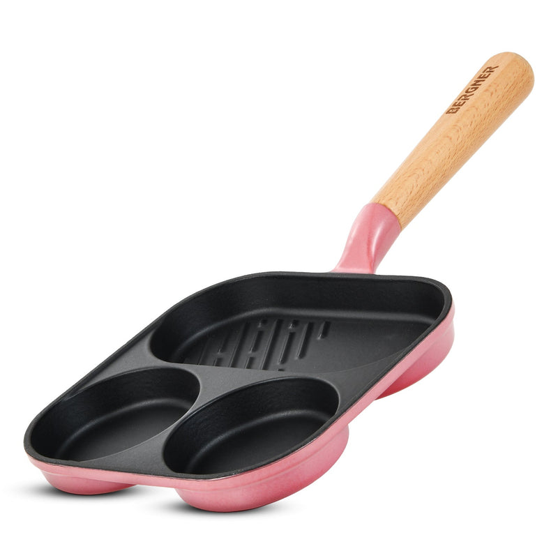 Bergner Excalibur Light Cast Iron 18cm Breakfast Pan - Induction Bottom, Pink