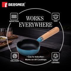 Bergner Excalibur Light Cast Iron 12cm / 200ml Tadkapan - Induction Bottom, Blue