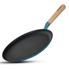 Bergner Excalibur Light Cast Iron Dosa Tawa 30cm - Induction Bottom, Blue