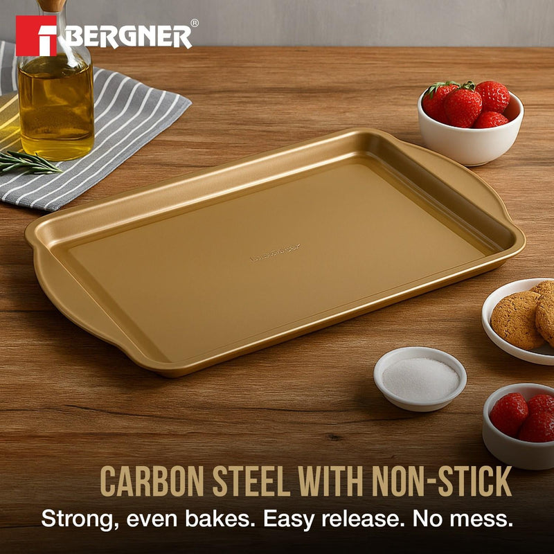 Bergner Cento Carbon Steel Rectangle Large Oven Tray 38.5x26cm
