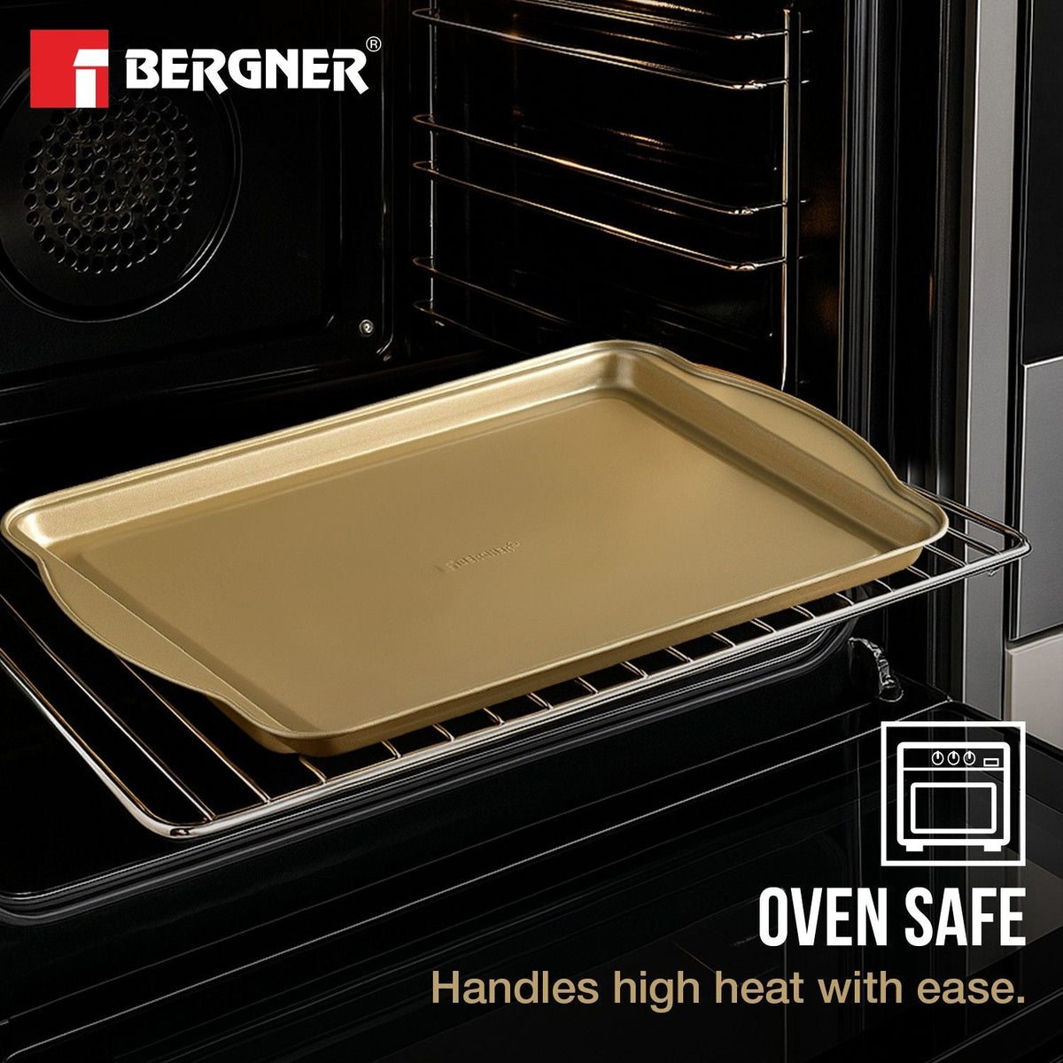 Bergner Cento Carbon Steel Rectangle Large Oven Tray 38.5x26cm