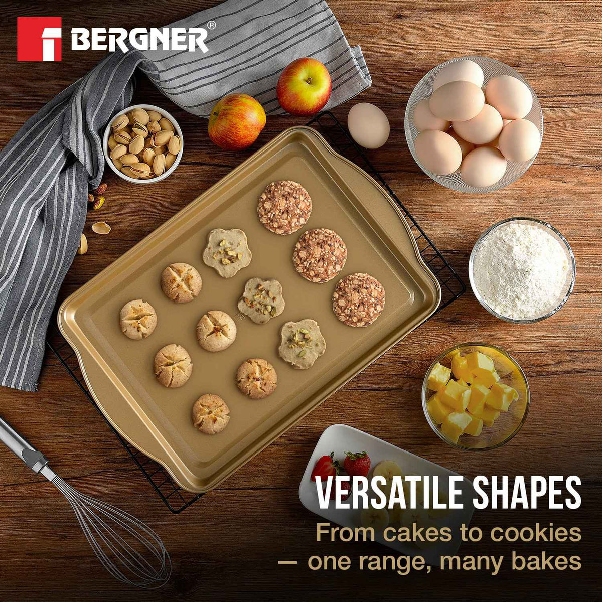 Bergner Cento Carbon Steel Rectangle Large Oven Tray 38.5x26cm