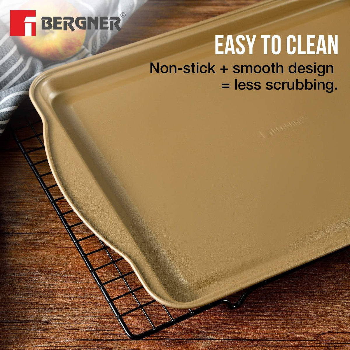 Bergner Cento Carbon Steel Rectangle Large Oven Tray 38.5x26cm