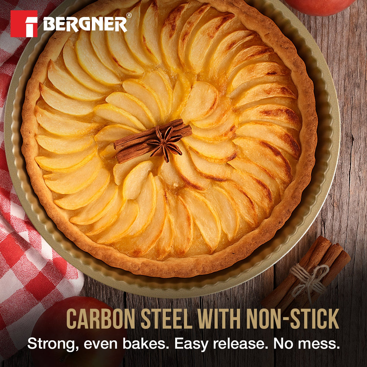 Bergner Cento Carbon Steel Non Stick 31cm Tarte Pan