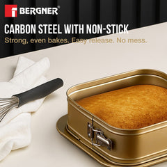 Bergner Cento Carbon Steel Square Springfrom Pan 24x24cm