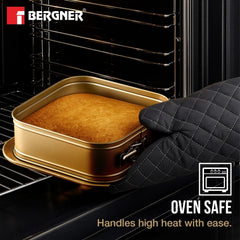 Bergner Cento Carbon Steel Square Springfrom Pan 24x24cm