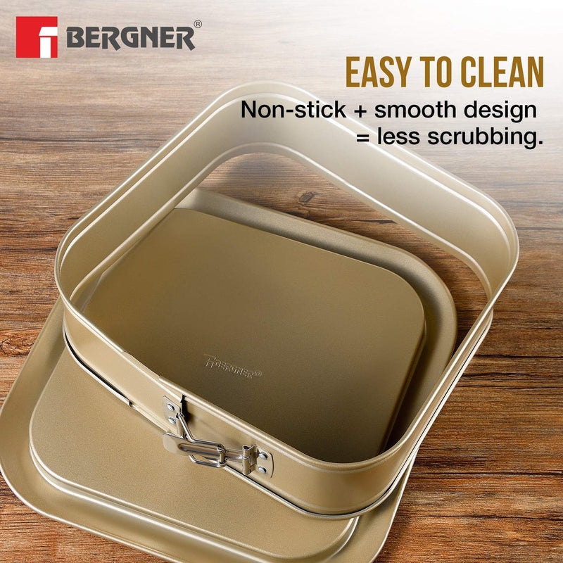 Bergner Cento Carbon Steel Square Springfrom Pan 24x24cm