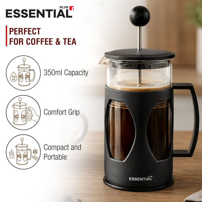 Bergner Essential Plus Borosilicate Glass 350 ml French Press (Coffee Plunger)
