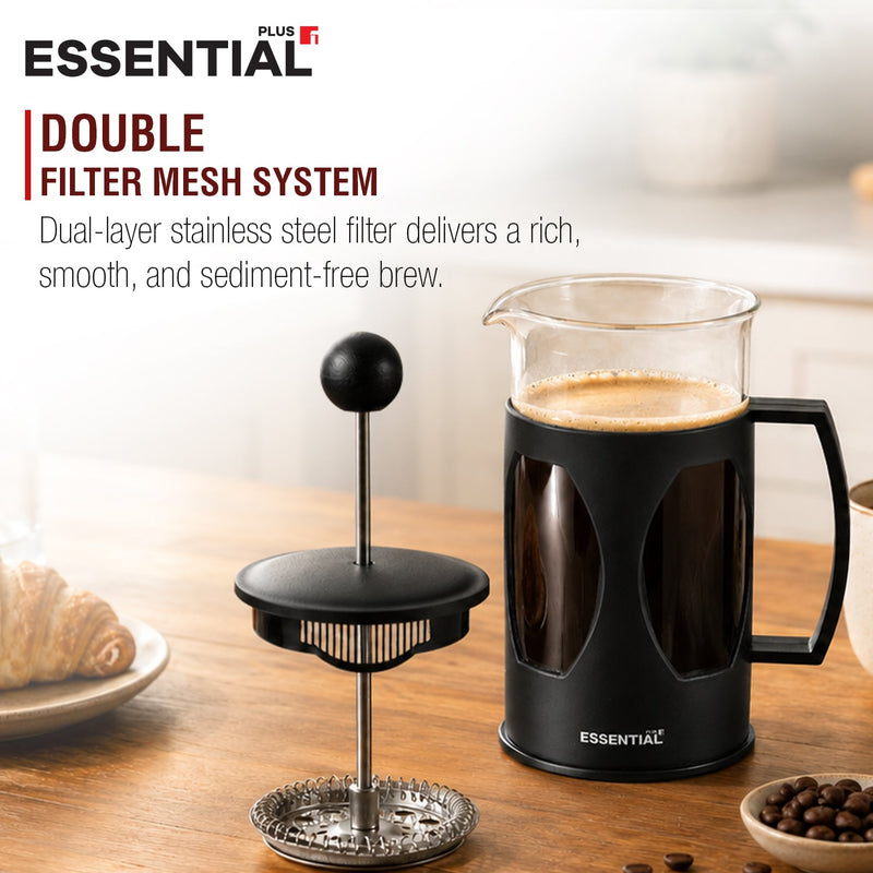 Bergner Essential Plus Borosilicate Glass 350 ml French Press (Coffee Plunger)