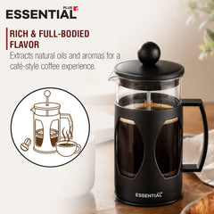 Bergner Essential Plus Borosilicate Glass 350 ml French Press (Coffee Plunger)