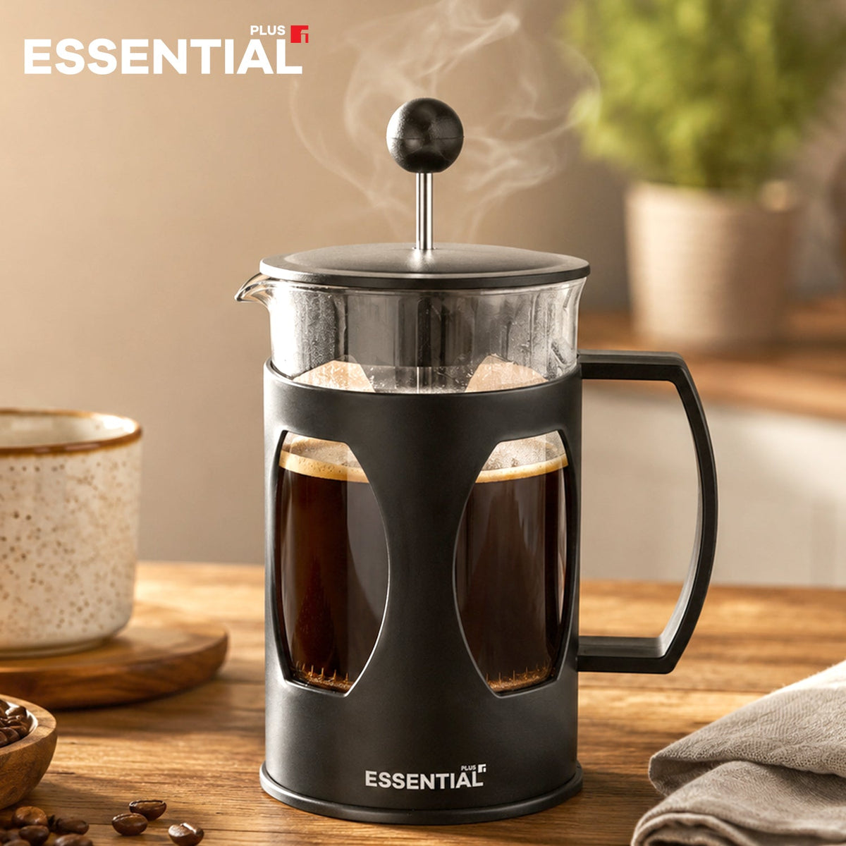 Bergner Essential Plus Borosilicate Glass 600 ml French Press (Coffee Plunger)
