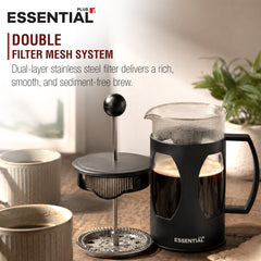 Bergner Essential Plus Borosilicate Glass 600 ml French Press (Coffee Plunger)