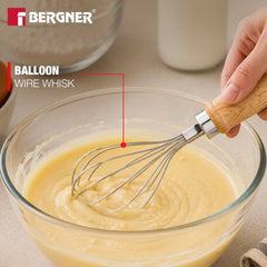 Bergner Essential Plus Stainless Steel Manual Hand Whisk 26cm