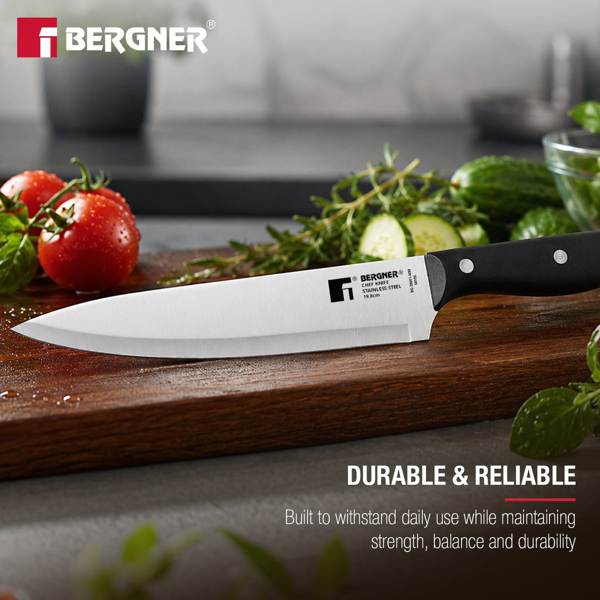 Bergner Essential Plus Stainless Steel Chef Knife 19.8cm