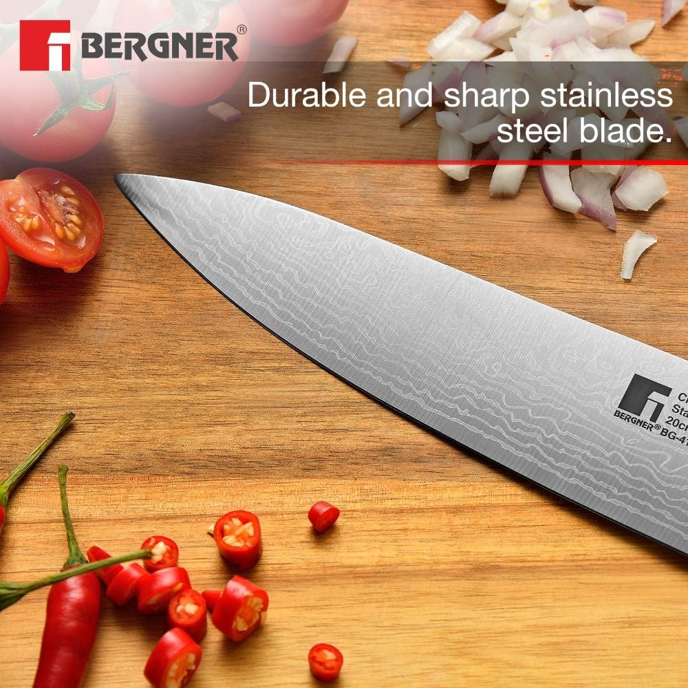 Bergner Argent Stainless Steel 20cm Chef Knife, Matt Finish