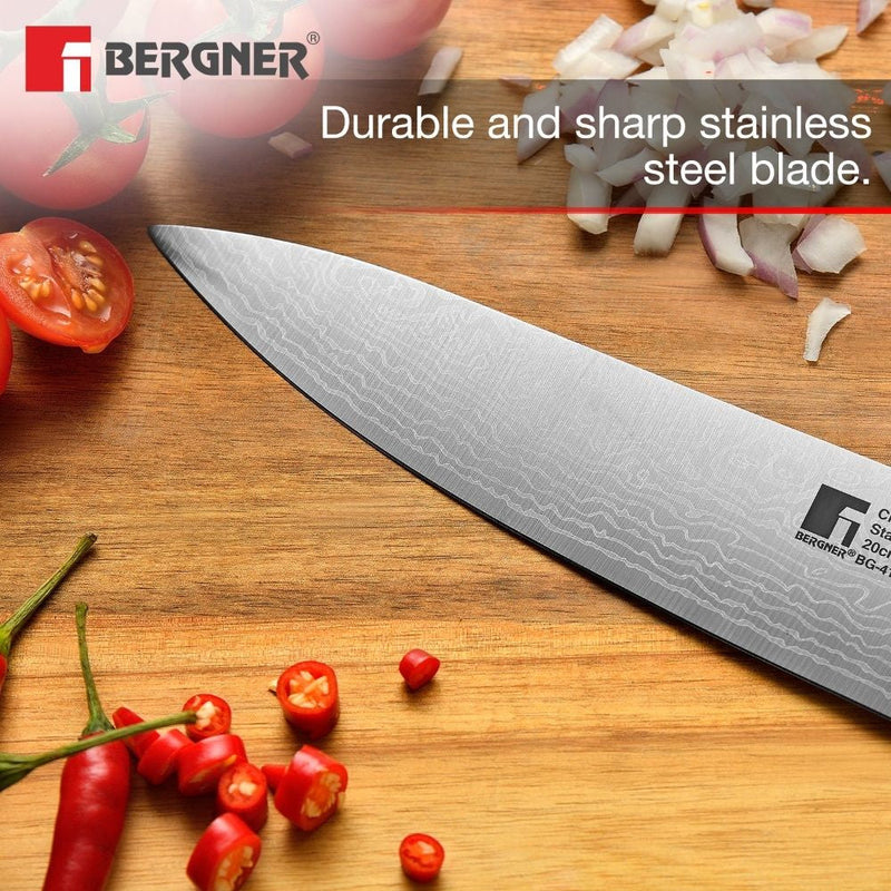 Bergner Argent Stainless Steel 20cm Chef Knife, Matt Finish