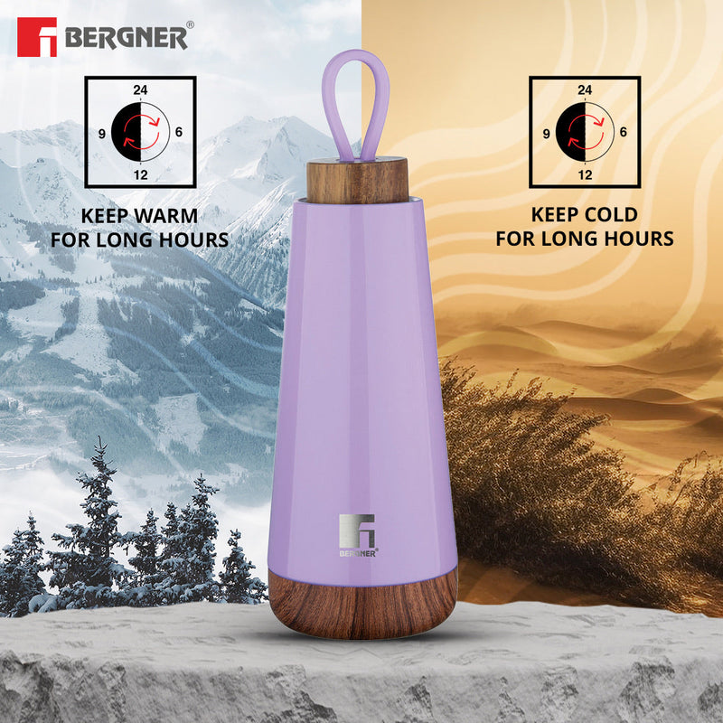 Bergner Walking Fairy Fountain Thermosteel Hot and Cold 500ml Flask - Purple