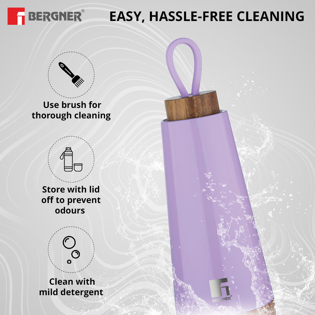 Bergner Walking Fairy Fountain Thermosteel Hot and Cold 500ml Flask - Purple