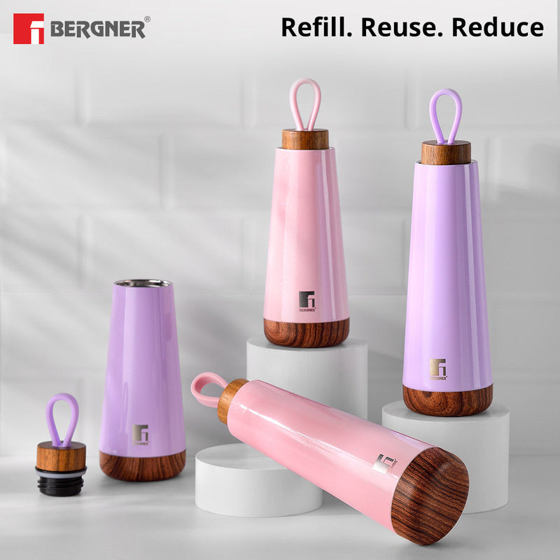 Bergner Walking Fairy Fountain Thermosteel Hot and Cold 500ml Flask - Purple