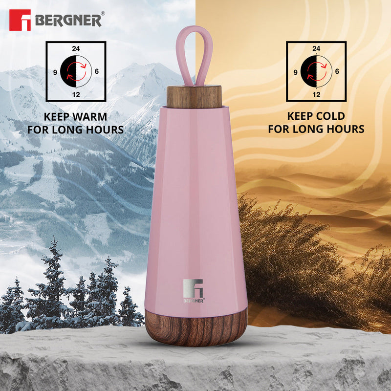 Bergner Walking Fairy Fountain Thermosteel Hot and Cold 500ml Flask - Pink