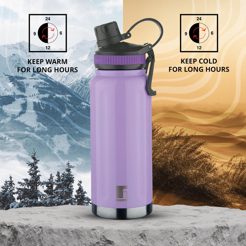 Bergner Walking AquaFit Thermosteel Hot and Cold 500ml Flask - Purple