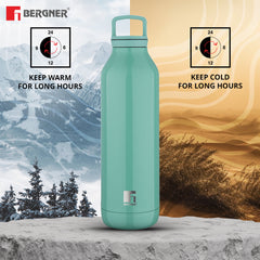 Bergner Walking Daisy Droplet Thermosteel Hot and Cold 525ml Flask - Green