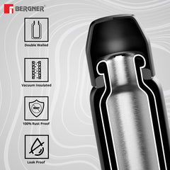 Bergner Walking Daisy Droplet Thermosteel Hot and Cold 525ml Flask - Green