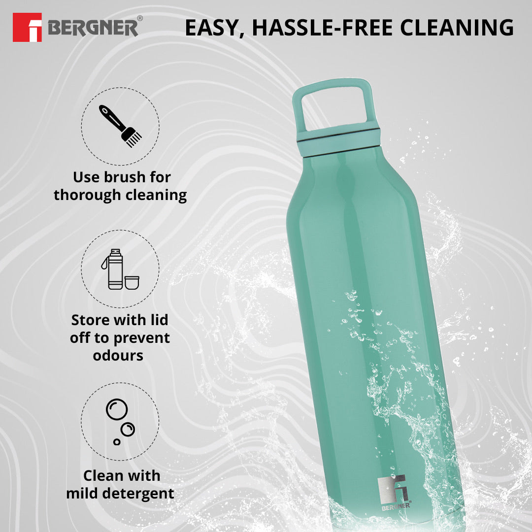 Bergner Walking Daisy Droplet Thermosteel Hot and Cold 525ml Flask - Green