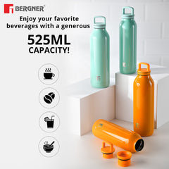 Bergner Walking Daisy Droplet Thermosteel Hot and Cold 525ml Flask - Green