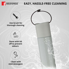 Bergner Walking Curv & Carry Thermosteel Hot and Cold 500ml Flask - White