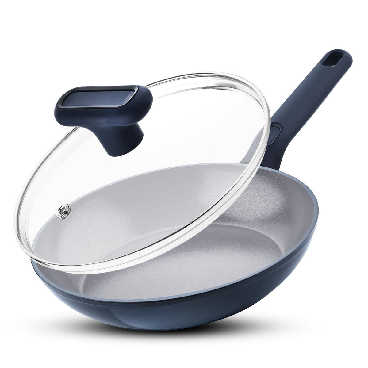 Bergner Jade 24cm Frypan with Glass Lid, Ceramic Non-Stick Coating - Induction