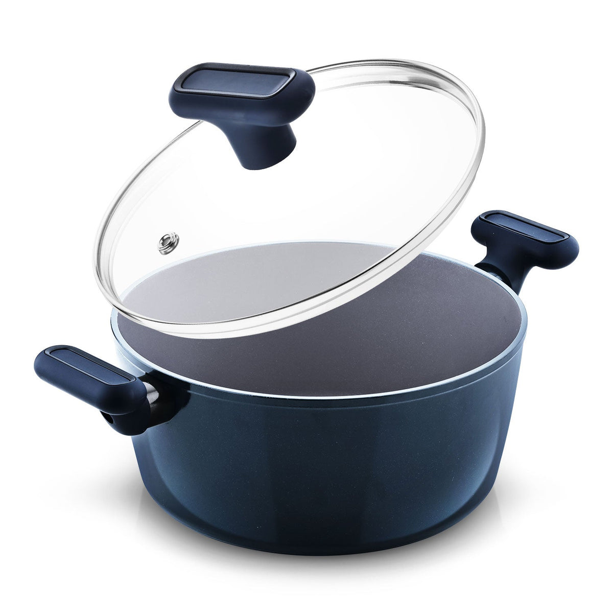 Bergner Jade 20cm (2.4L) Casserole with Glass Lid, Ceramic Non-Stick Coating - Induction