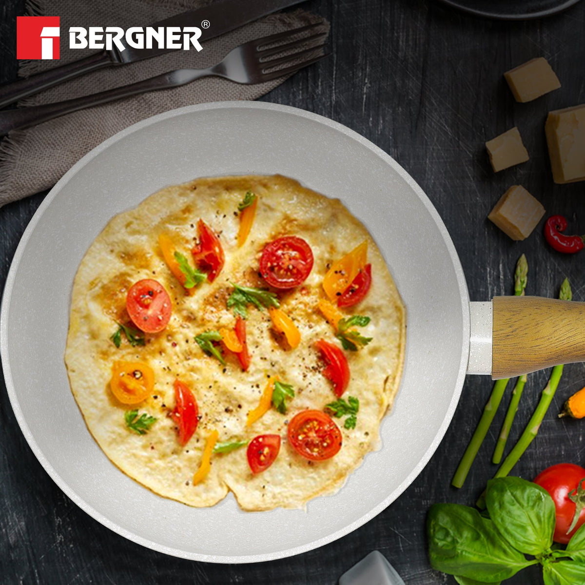 Bergner Naturally Forged Aluminum 20cm Frypan