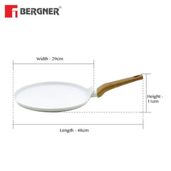 Bergner Naturally Forged Aluminum 28cm Pancake Pan / Dosa Tawa - Induction Bottom